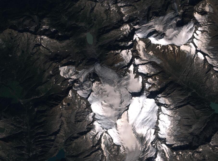 Aerial view of Rhone Glacier