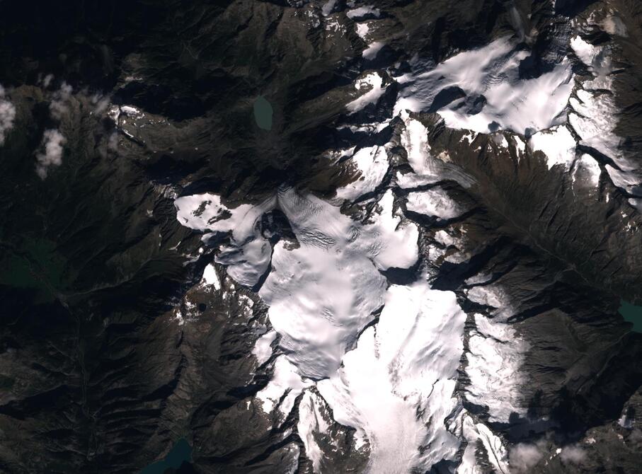 Aerial view of Rhone Glacier