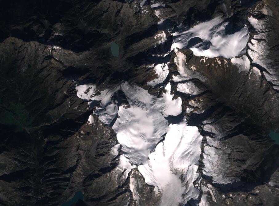 Aerial view of Rhone Glacier