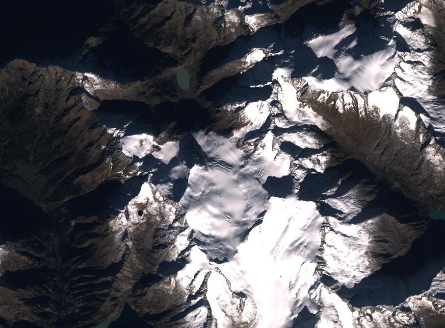 Aerial view of Rhone Glacier