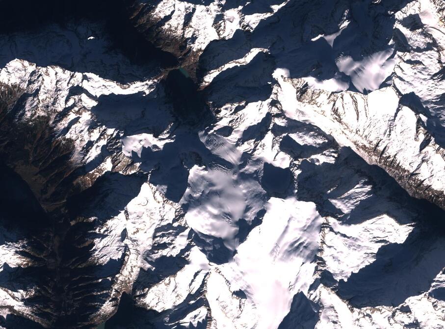 Aerial view of Rhone Glacier