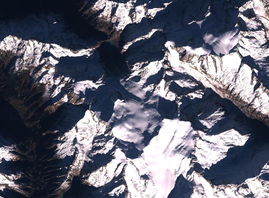 Aerial view of Rhone Glacier