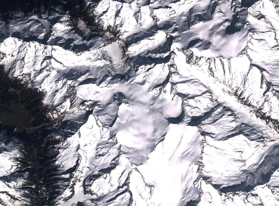 Aerial view of Rhone Glacier