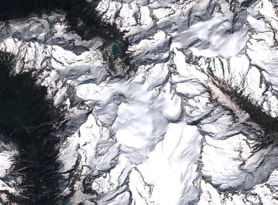 Aerial view of Rhone Glacier