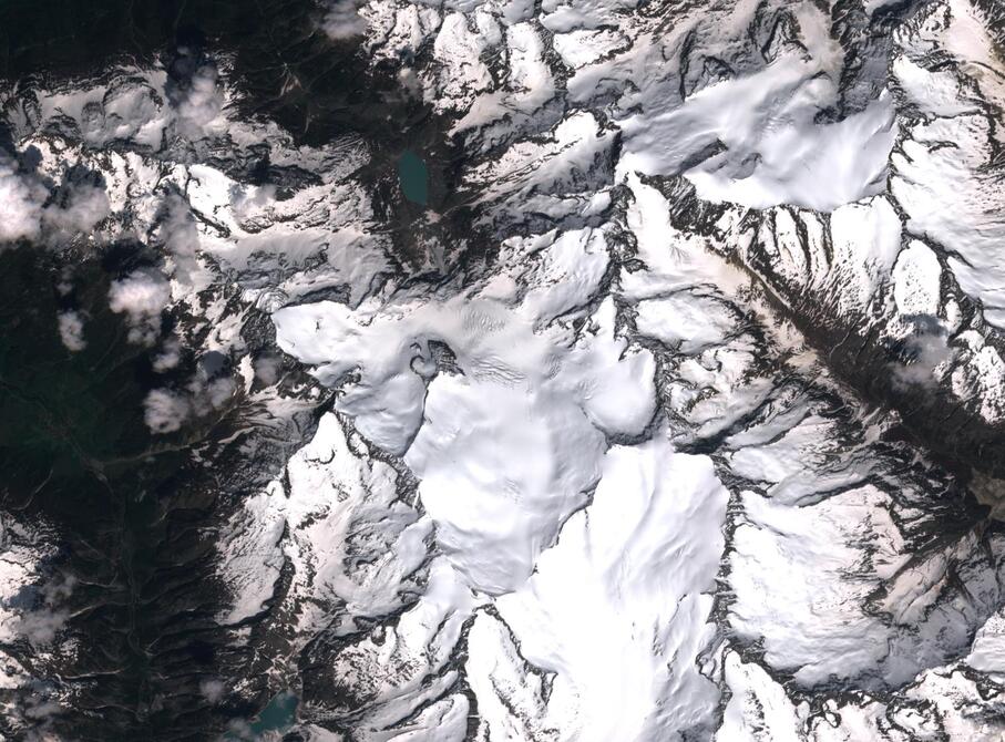 Aerial view of Rhone Glacier