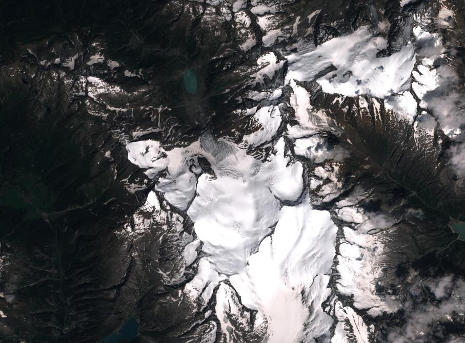 Aerial view of Rhone Glacier