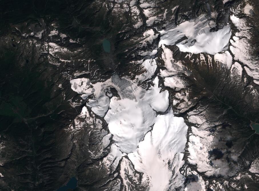 Aerial view of Rhone Glacier