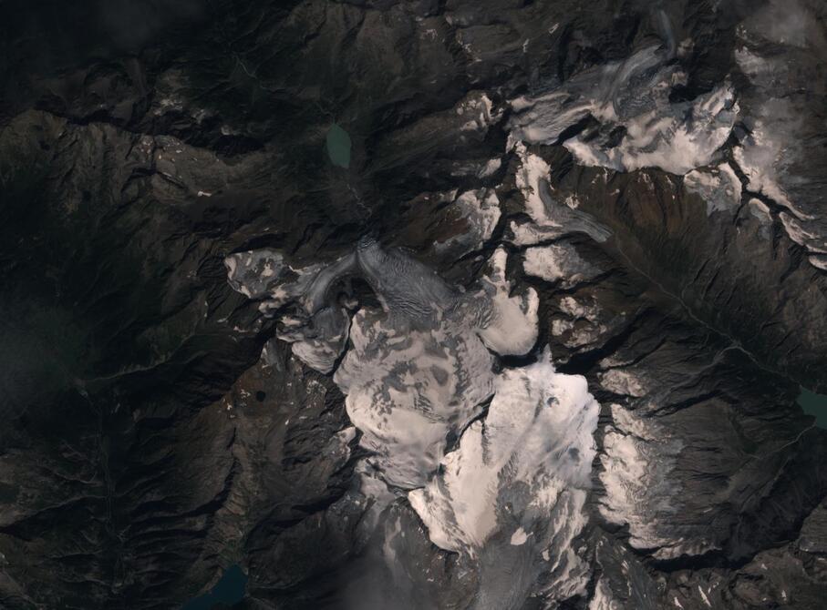 Aerial view of Rhone Glacier