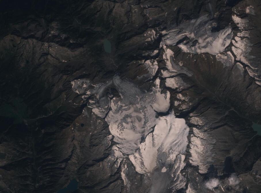 Aerial view of Rhone Glacier