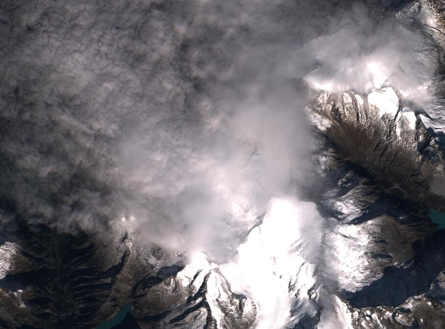 Aerial view of Rhone Glacier