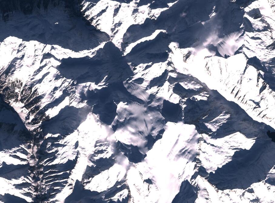 Aerial view of Rhone Glacier