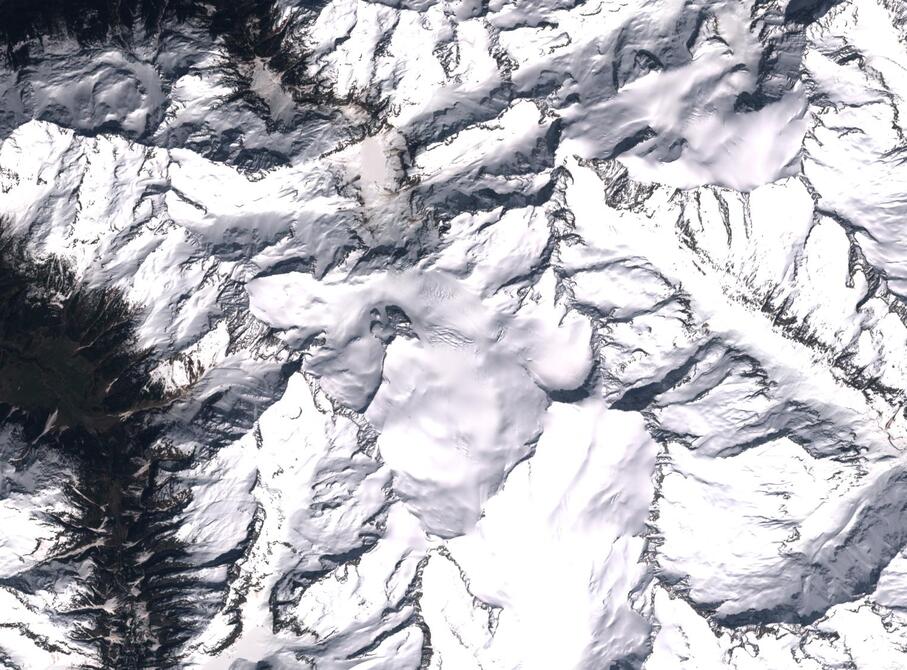 Aerial view of Rhone Glacier