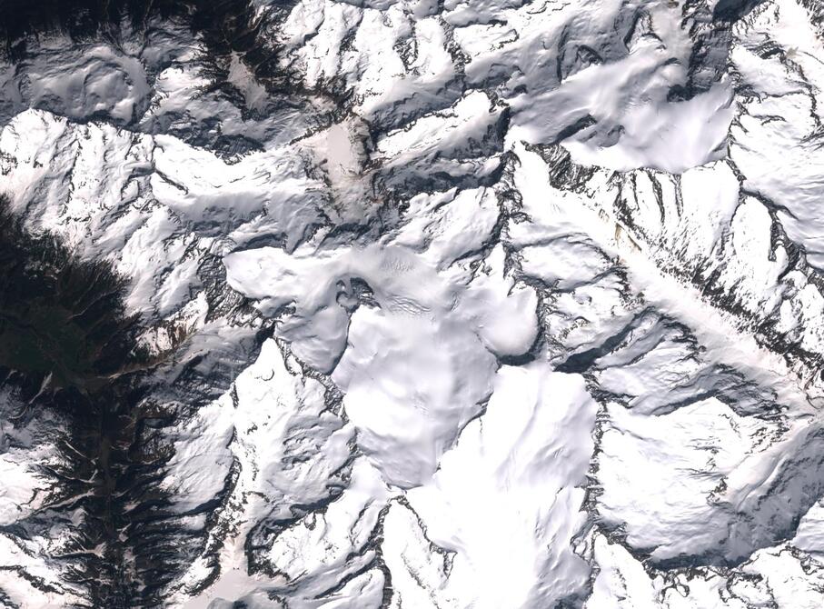 Aerial view of Rhone Glacier