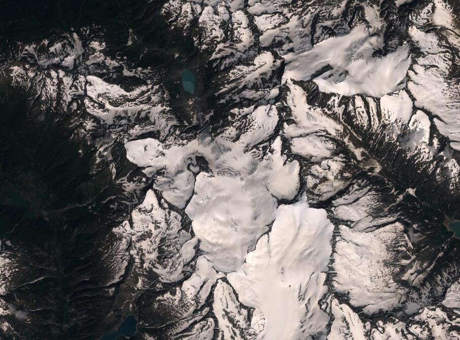 Aerial view of Rhone Glacier