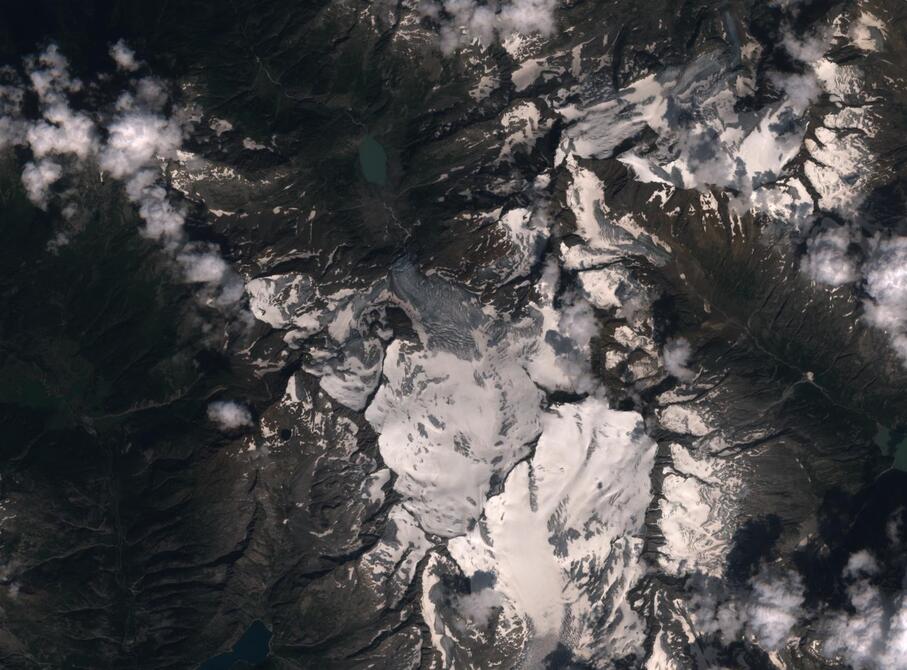 Aerial view of Rhone Glacier