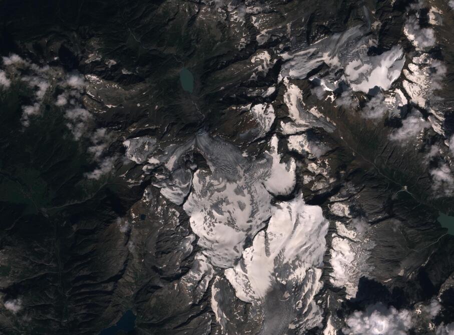 Aerial view of Rhone Glacier