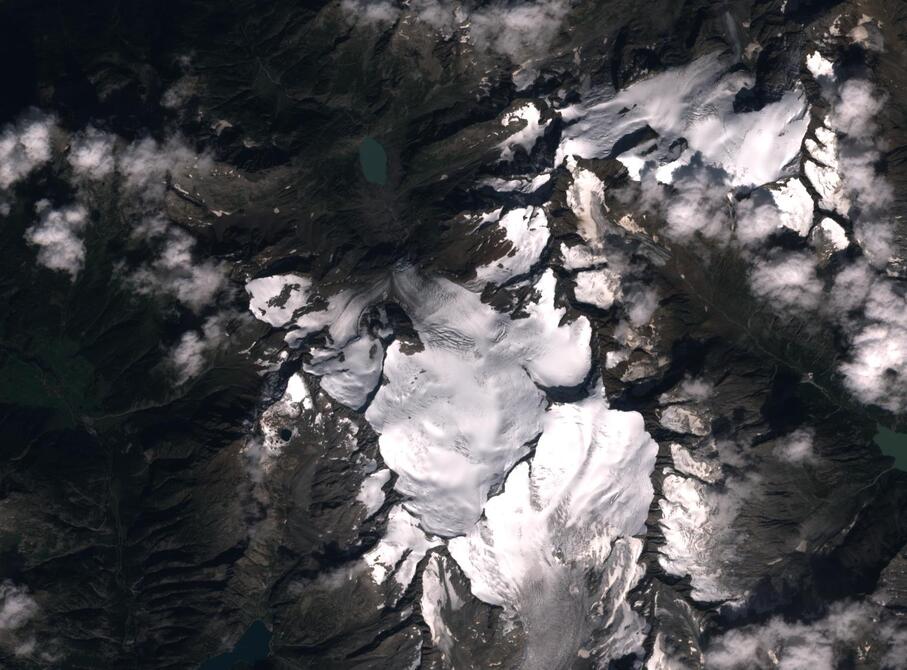 Aerial view of Rhone Glacier