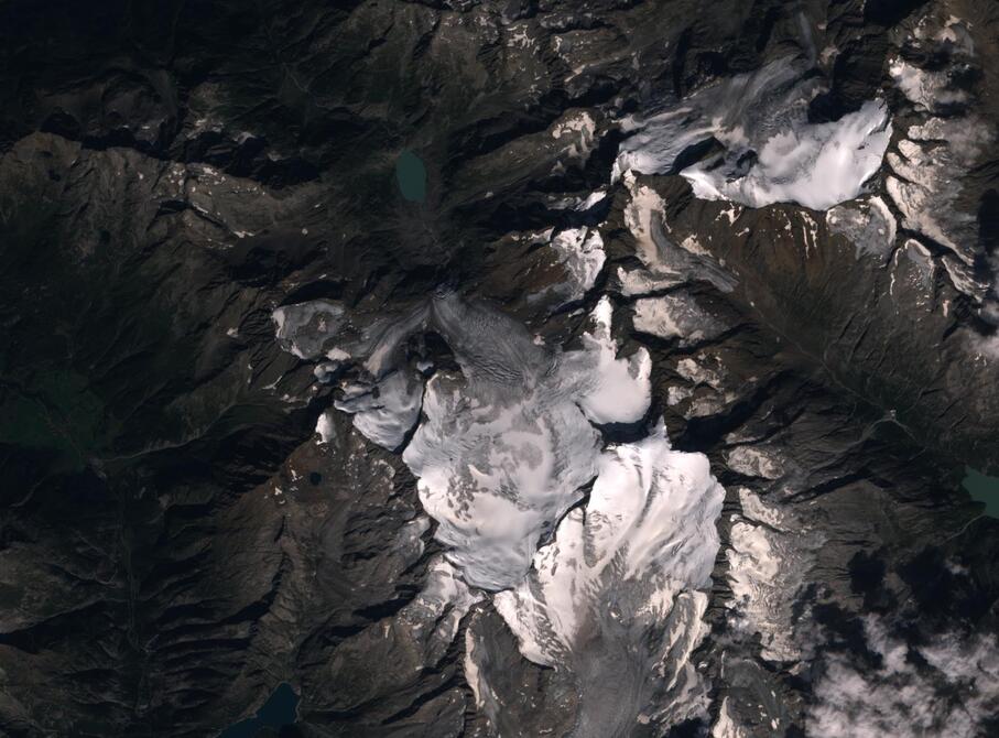 Aerial view of Rhone Glacier