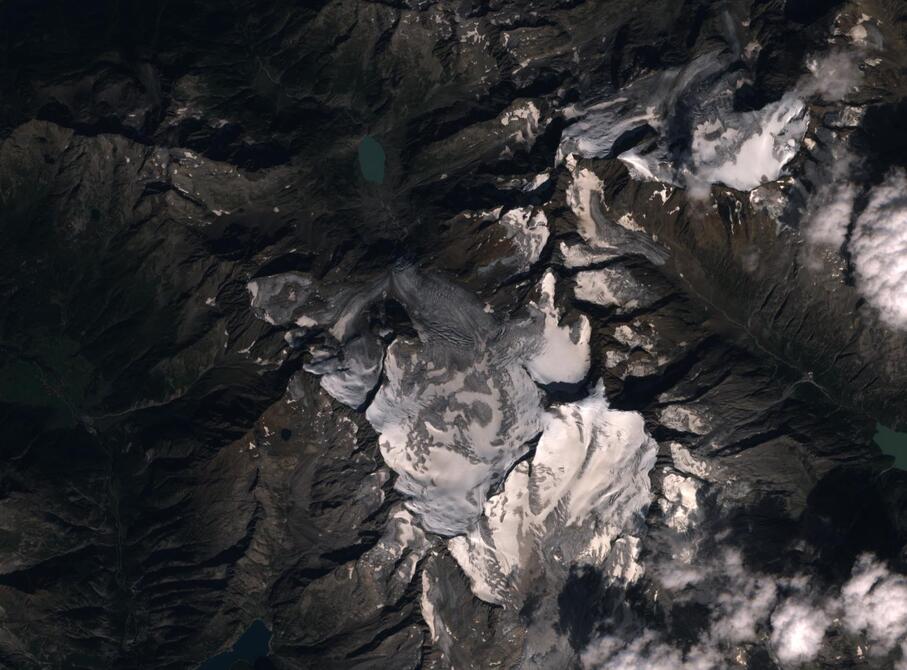 Aerial view of Rhone Glacier