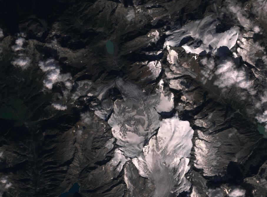 Aerial view of Rhone Glacier