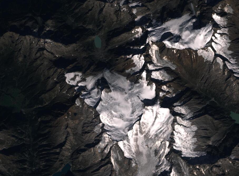 Aerial view of Rhone Glacier