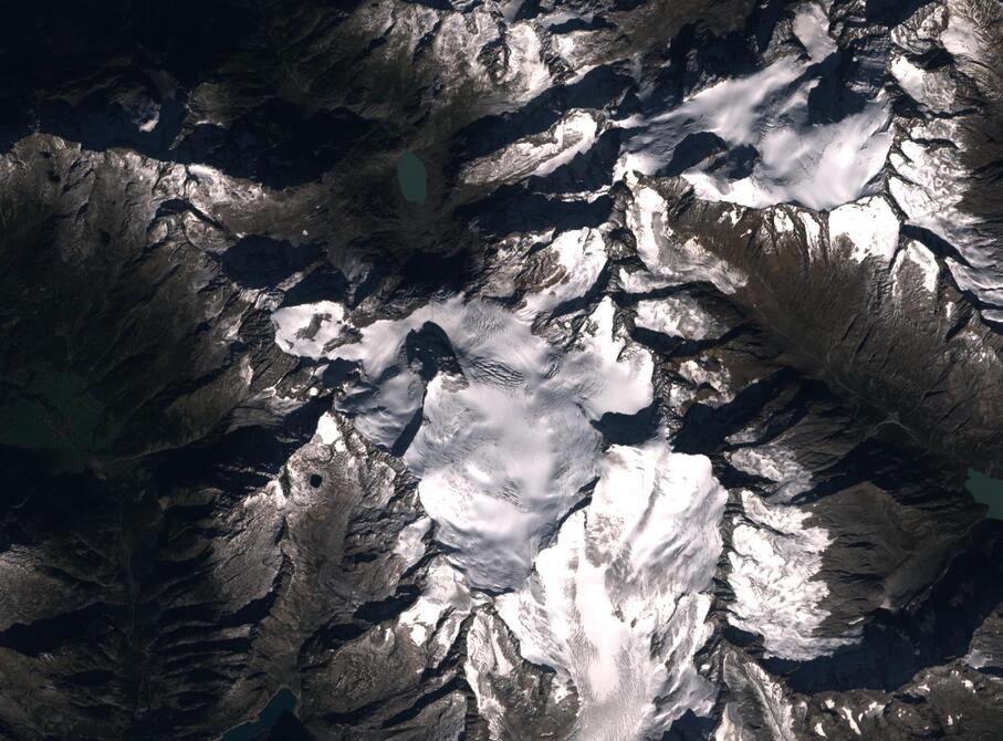 Aerial view of Rhone Glacier