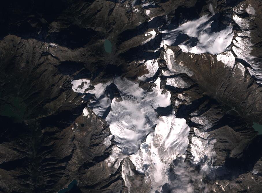 Aerial view of Rhone Glacier