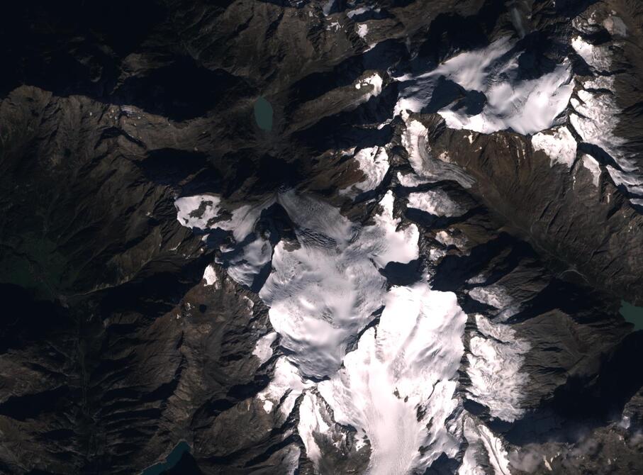 Aerial view of Rhone Glacier