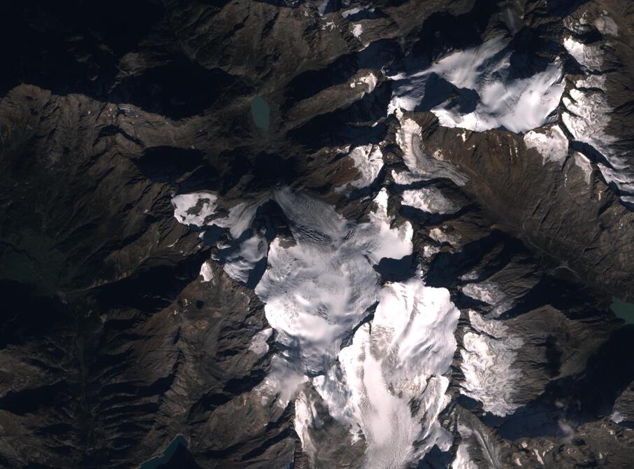 Aerial view of Rhone Glacier