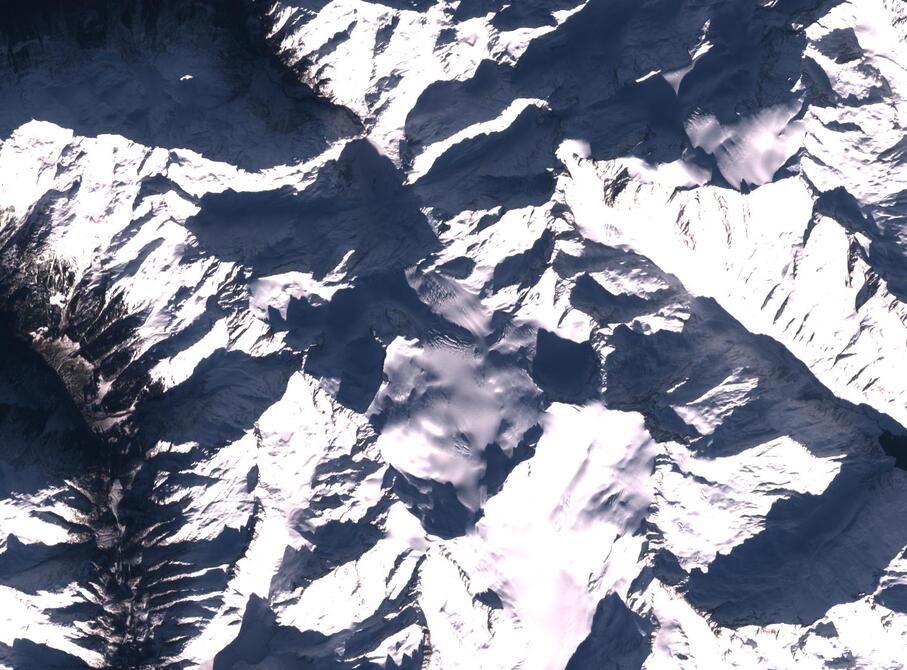 Aerial view of Rhone Glacier