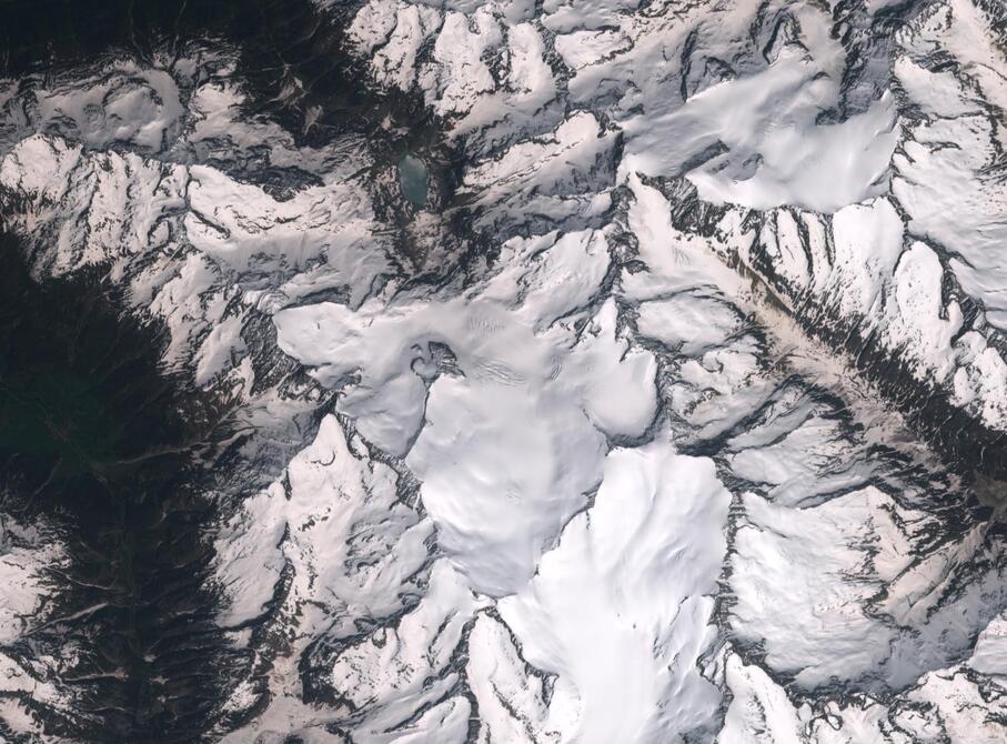 Aerial view of Rhone Glacier