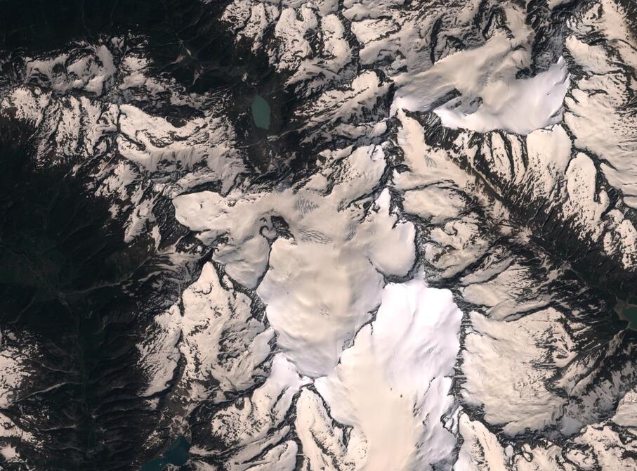 Aerial view of Rhone Glacier