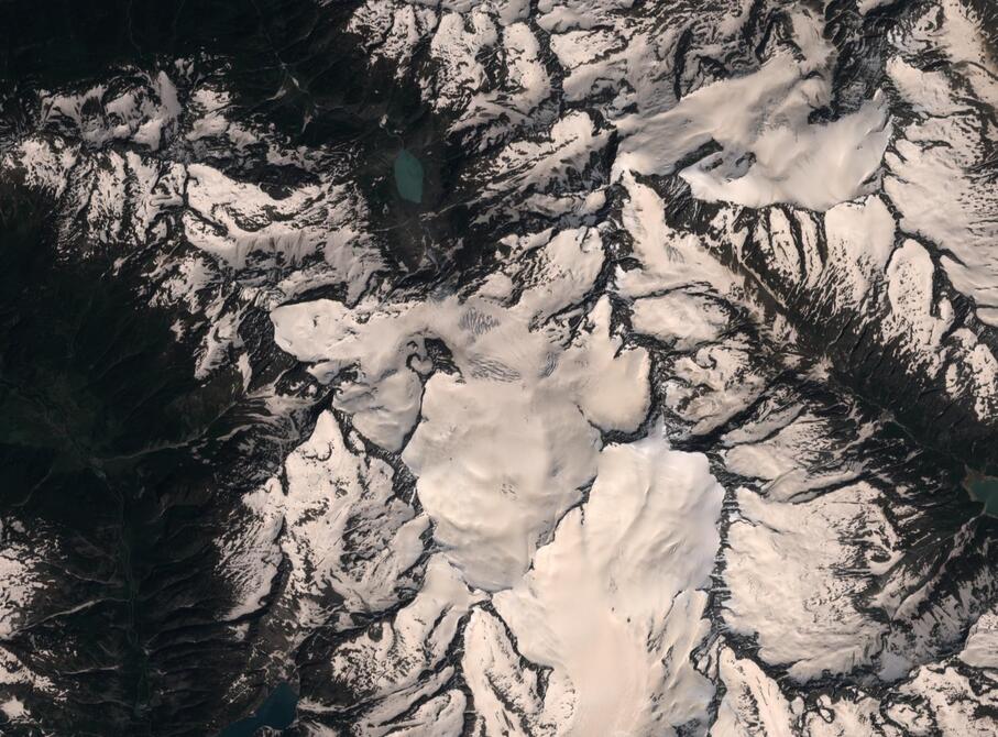 Aerial view of Rhone Glacier