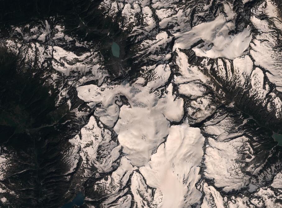 Aerial view of Rhone Glacier