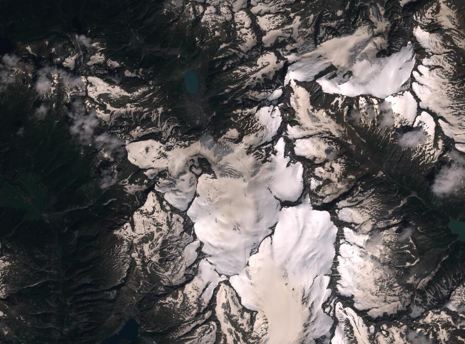 Aerial view of Rhone Glacier