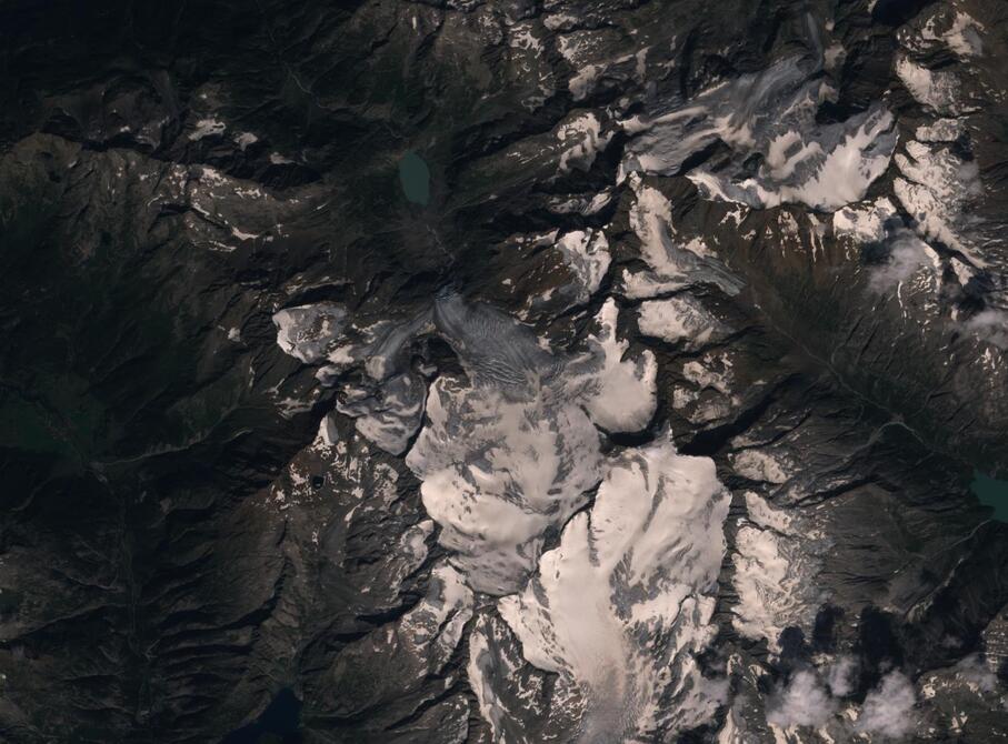 Aerial view of Rhone Glacier