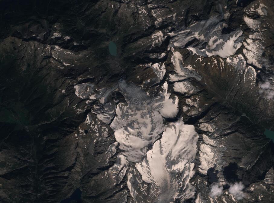 Aerial view of Rhone Glacier