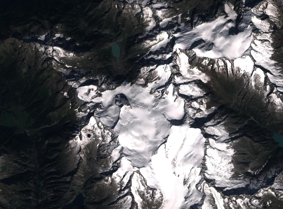 Aerial view of Rhone Glacier