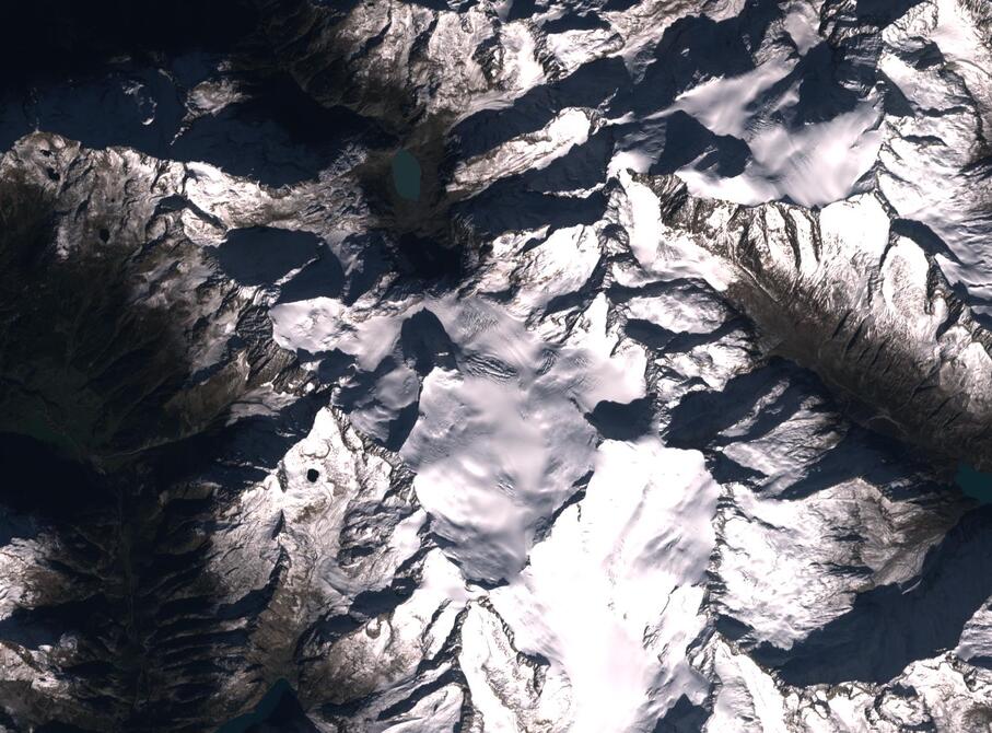 Aerial view of Rhone Glacier