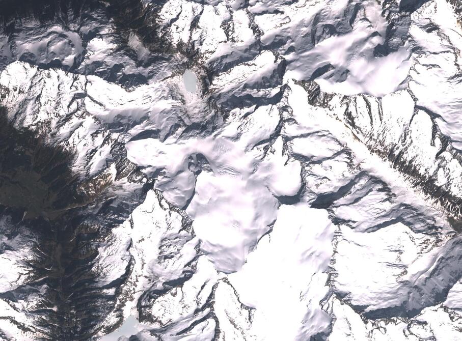 Aerial view of Rhone Glacier