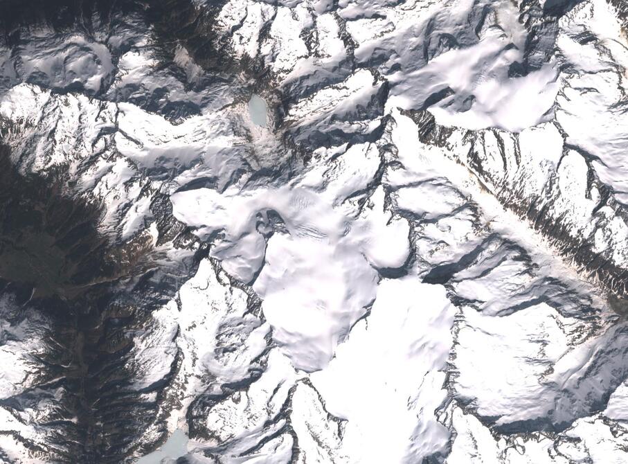 Aerial view of Rhone Glacier