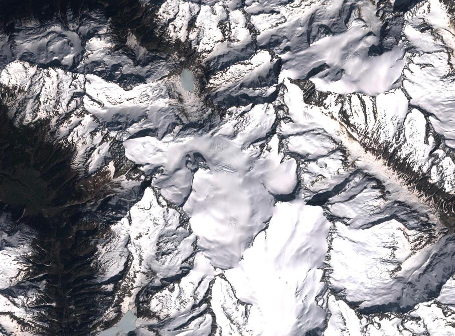 Aerial view of Rhone Glacier