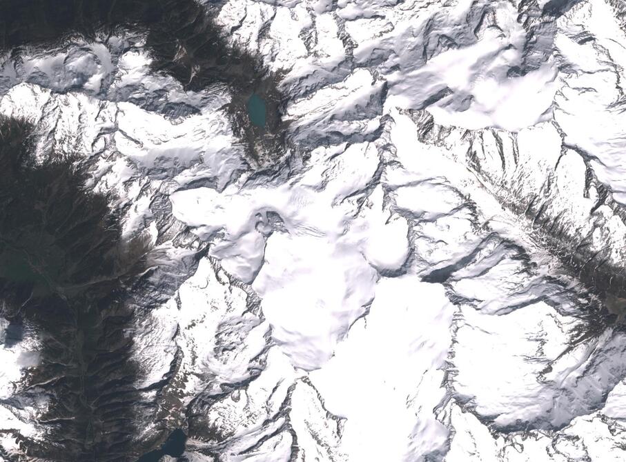 Aerial view of Rhone Glacier