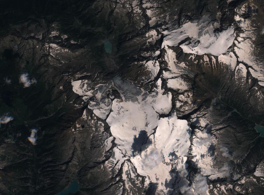 Aerial view of Rhone Glacier