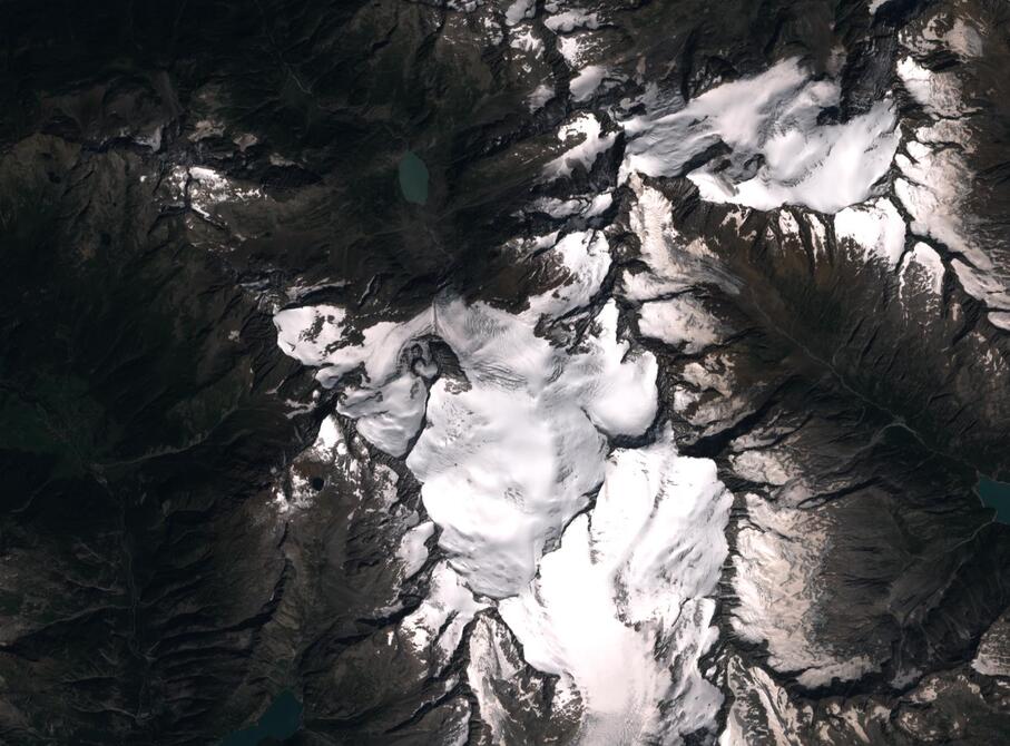 Aerial view of Rhone Glacier