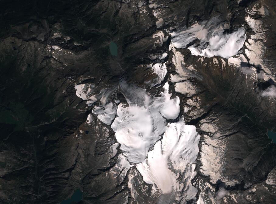 Aerial view of Rhone Glacier