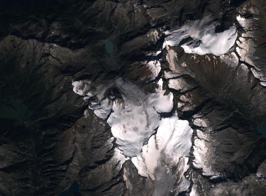 Aerial view of Rhone Glacier