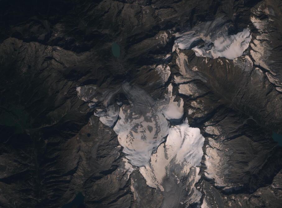 Aerial view of Rhone Glacier