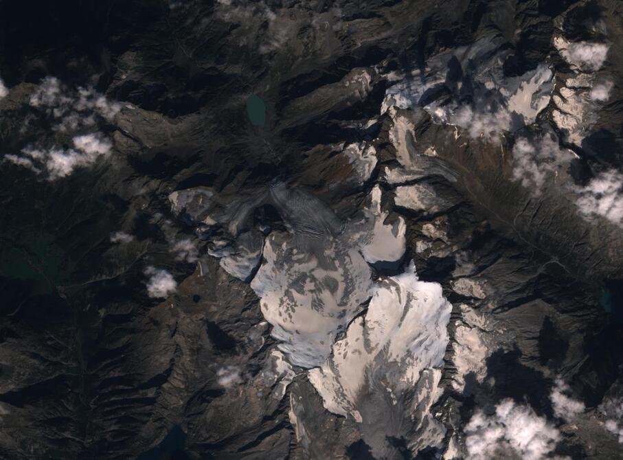 Aerial view of Rhone Glacier