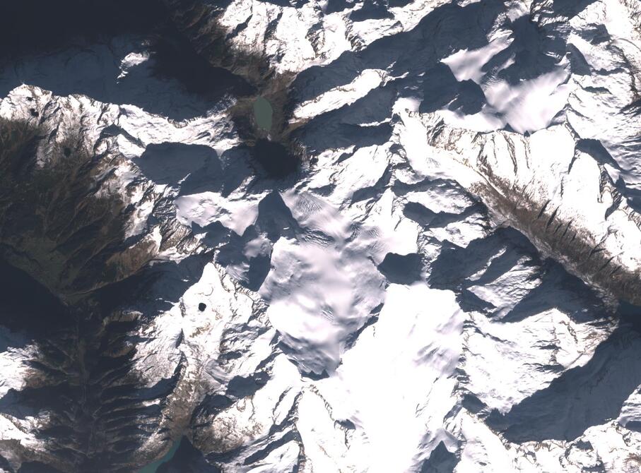 Aerial view of Rhone Glacier